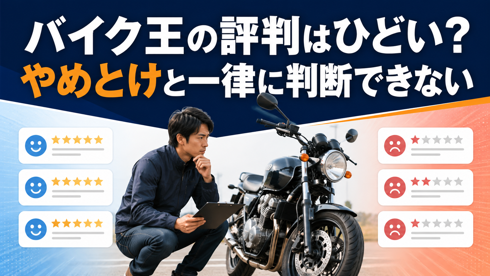 バイク王の評判はひどい?やめとけと一律に判断できない