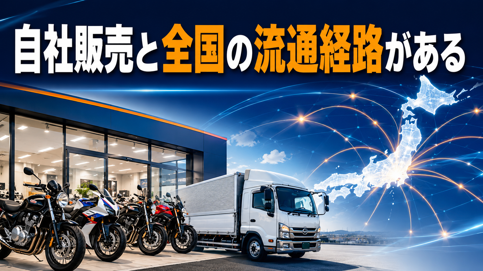 自社販売と全国の流通経路がある