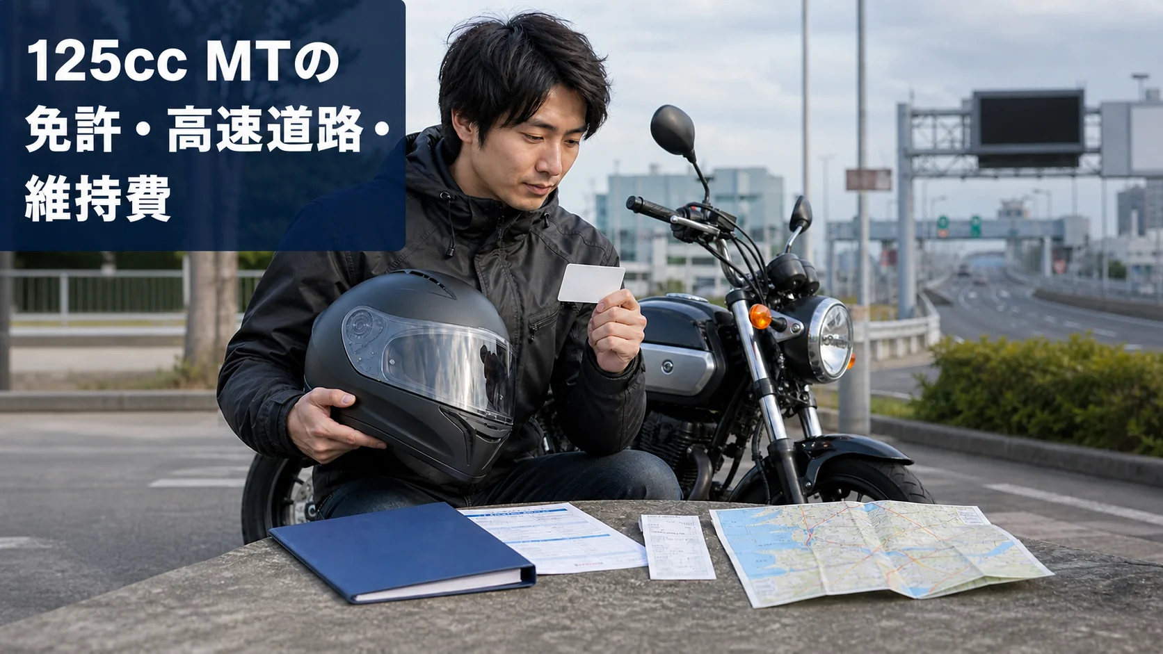 125cc MTバイクの免許と維持費を整理するイメージ