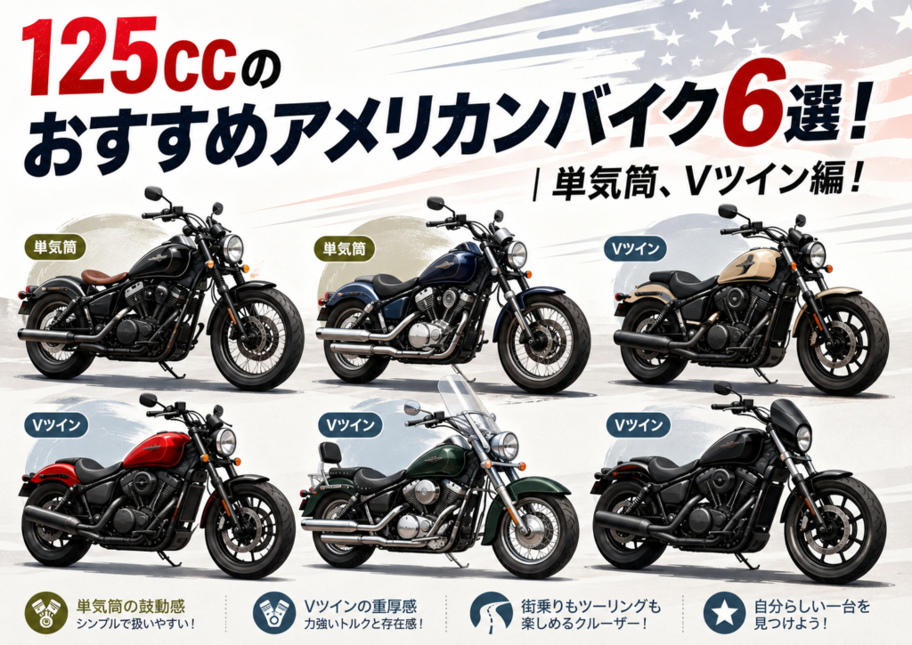 125ccのおすすめアメリカンバイク6選！ 単気筒、Vツイン編！