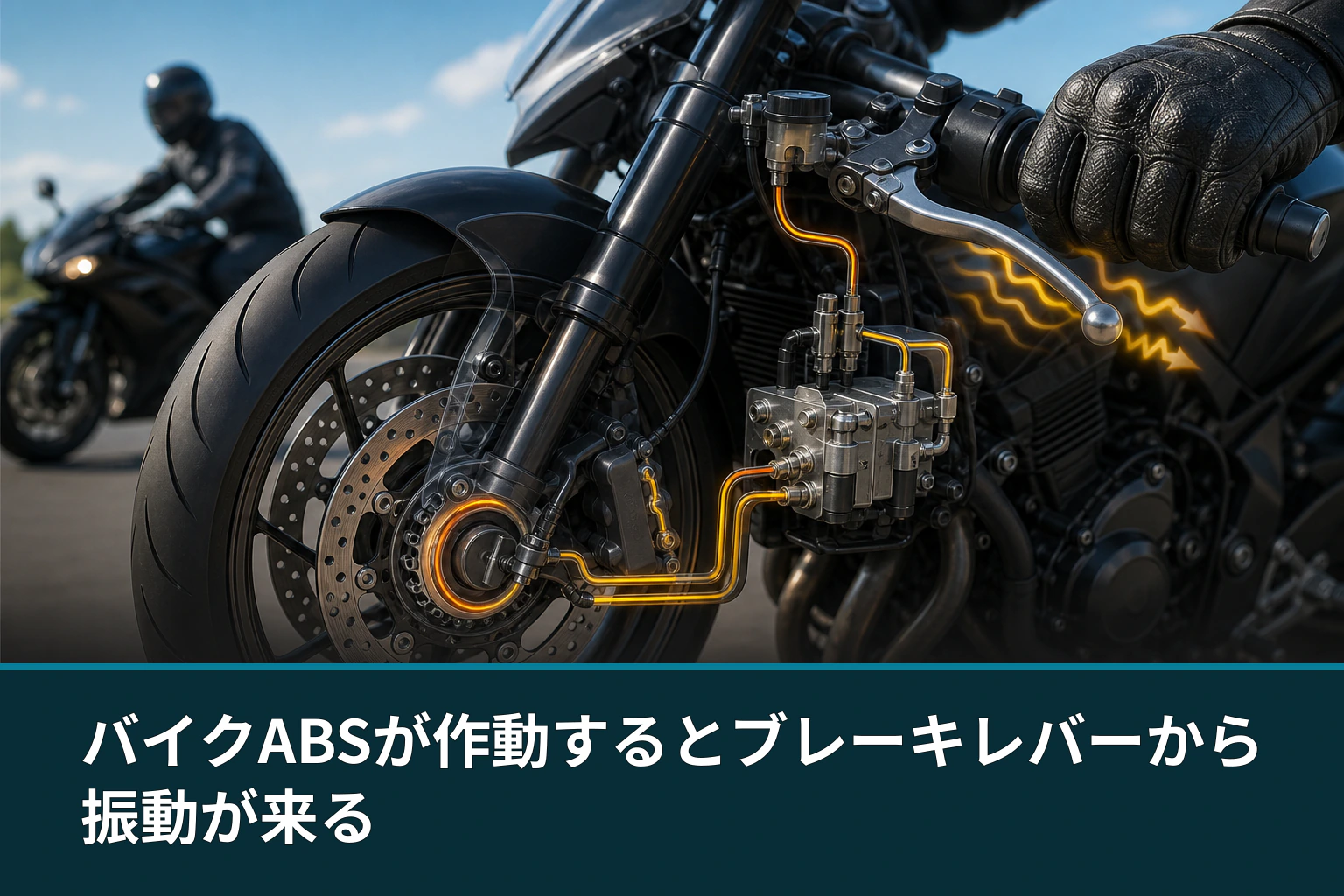 バイクABSが作動するとブレーキレバーから振動が来る