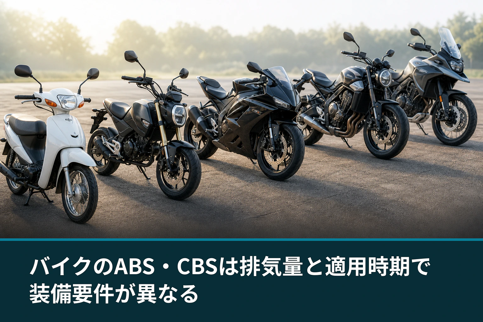 バイクのABS・CBSは排気量と適用時期で装備要件が異なる
