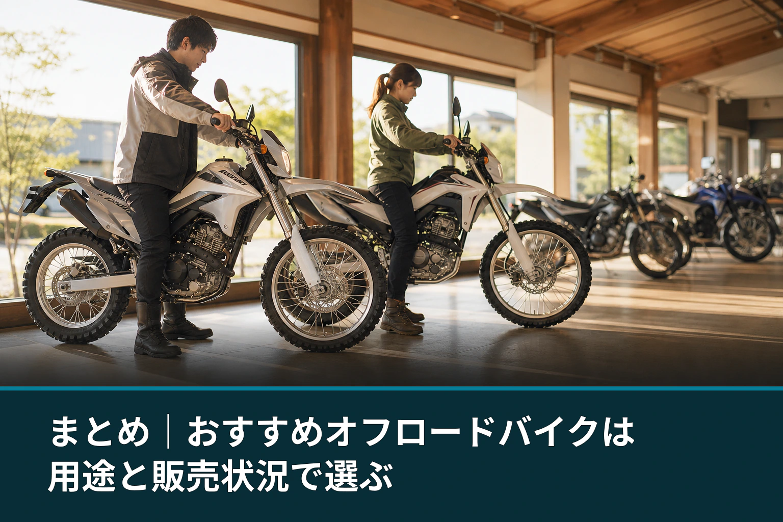 まとめ｜おすすめオフロードバイクは用途と販売状況で選ぶ