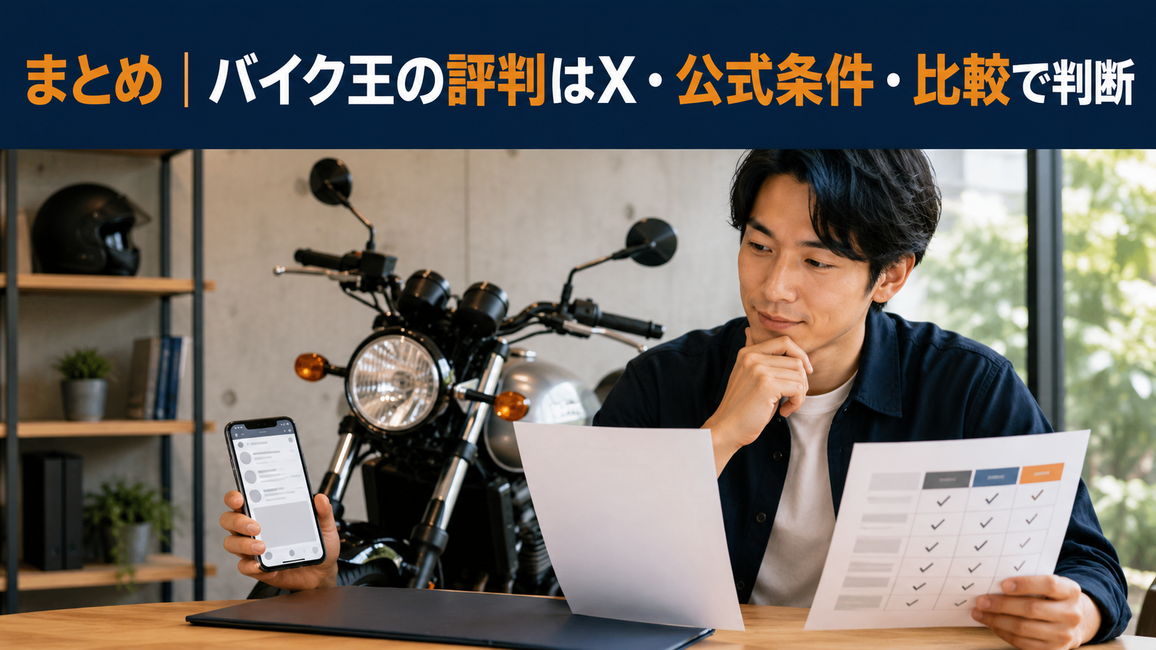 まとめ|バイク王の評判はX・公式条件・比較で判断
