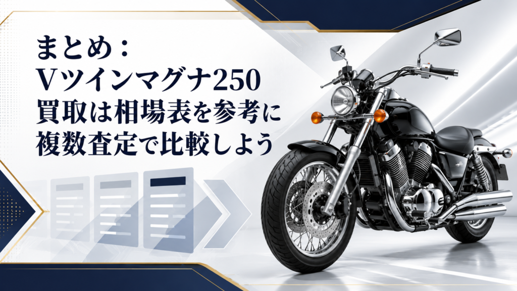 Vツインマグナ250買取価格相場と高額査定の方法｜年式・走行距離