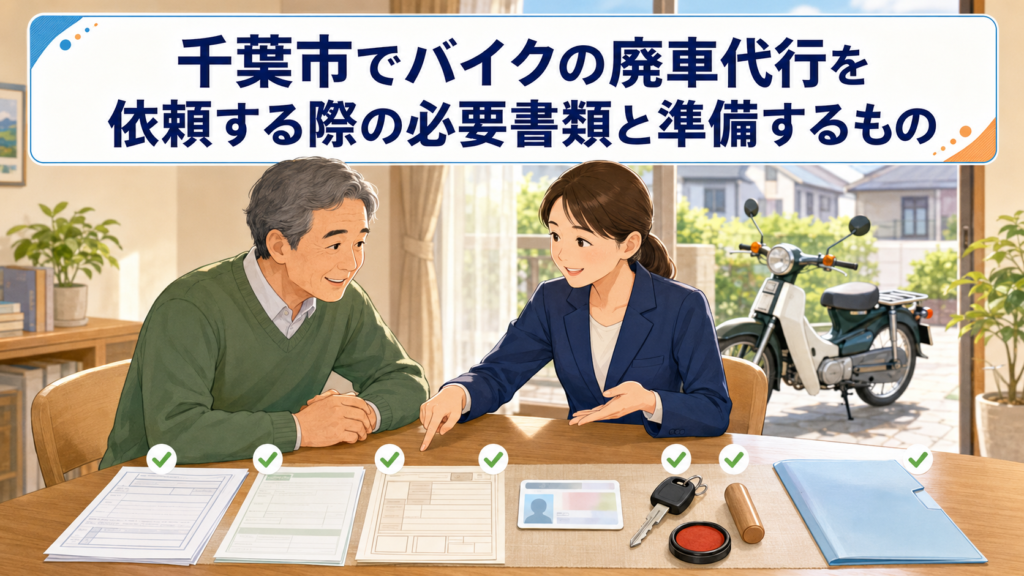 千葉市でバイクの廃車代行を依頼する際の必要書類と準備するもの