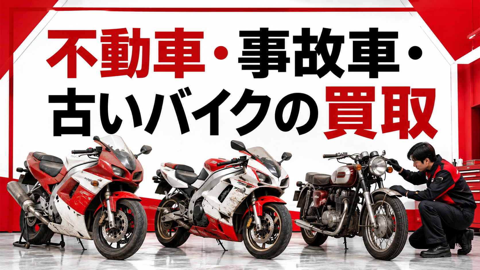 不動車・事故車・古いバイクの買取