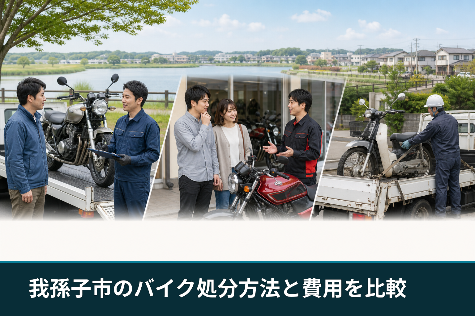 我孫子市のバイク処分方法と費用を比較