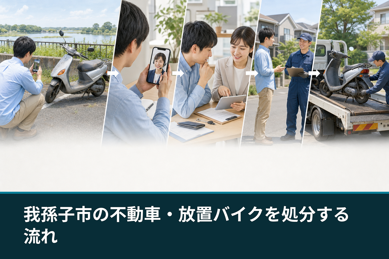 我孫子市の不動車・放置バイクを処分する流れ