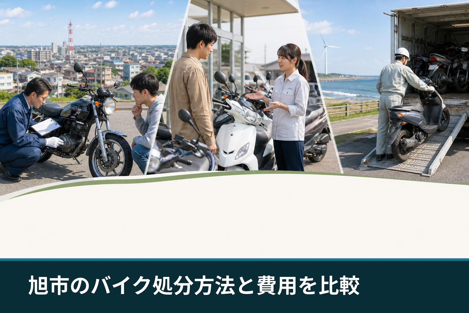 旭市のバイク処分方法と費用を比較