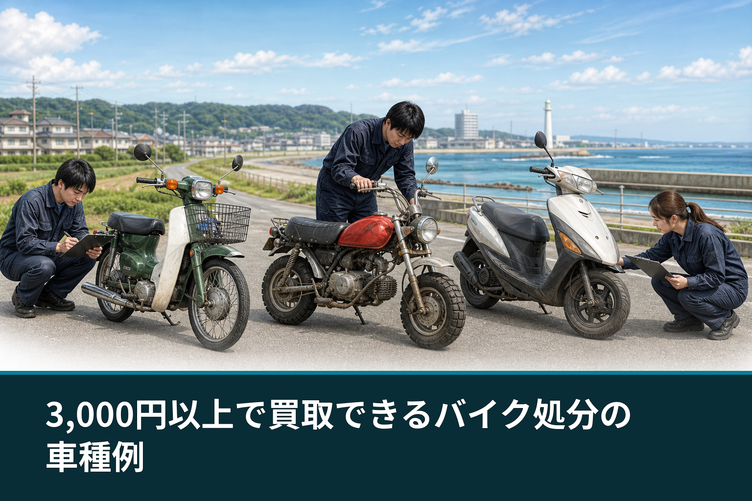 3,000円以上で買取できるバイク処分の車種例