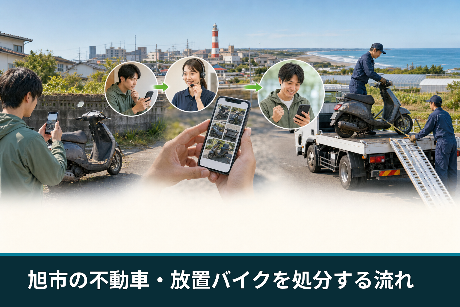 旭市の不動車・放置バイクを処分する流れ