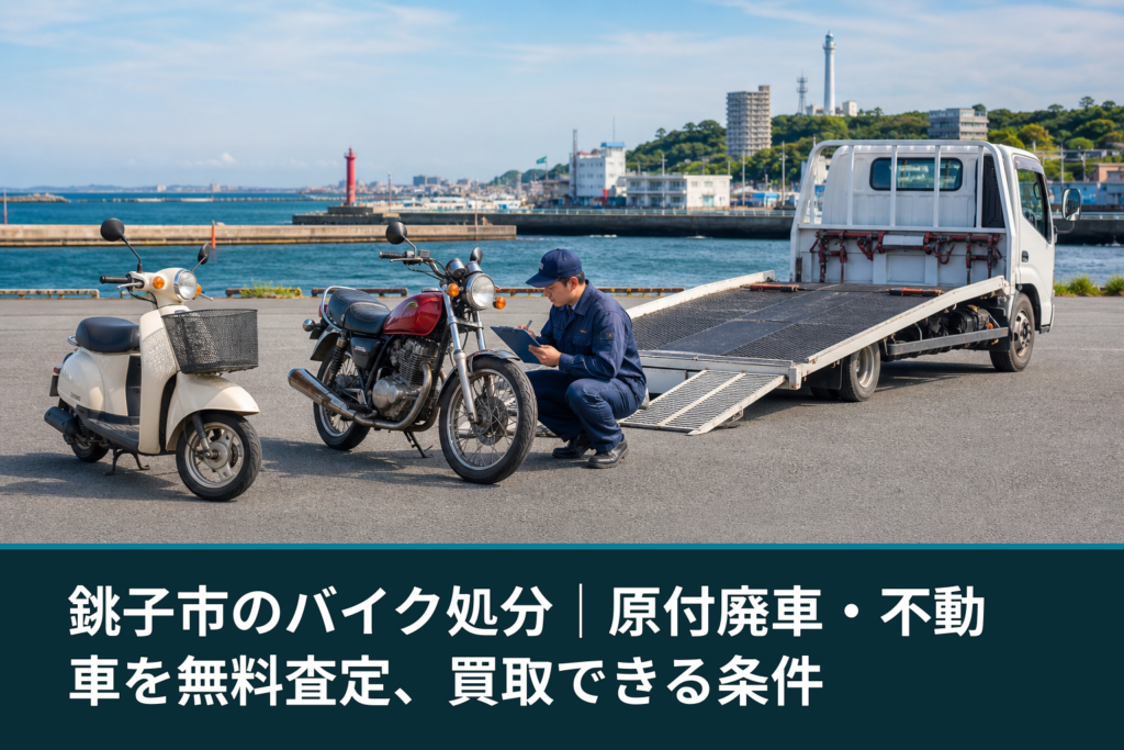 銚子市のバイク処分｜原付廃車・不動車を無料査定、買取できる条件