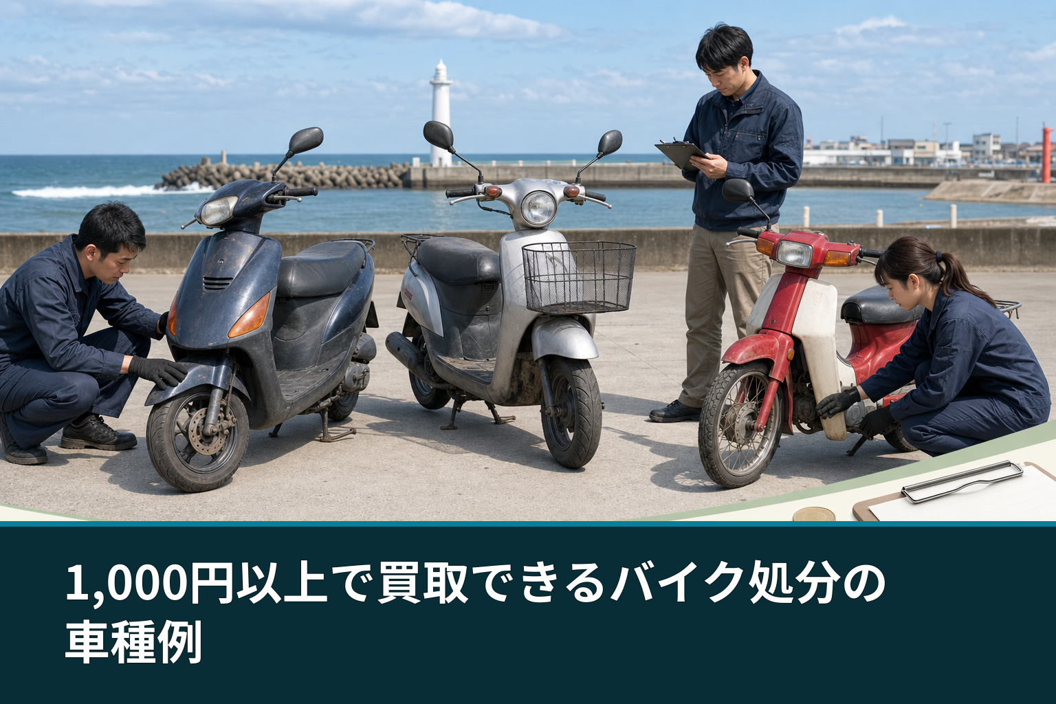 1,000円以上で買取できるバイク処分の車種例