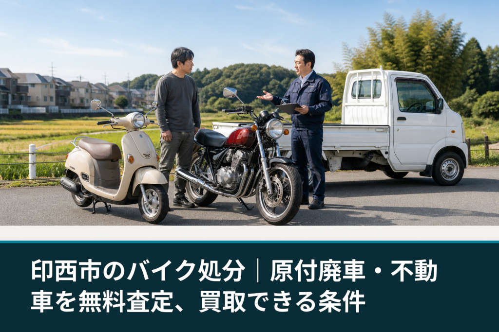 印西市のバイク処分｜原付廃車・不動車を無料査定、買取できる条件