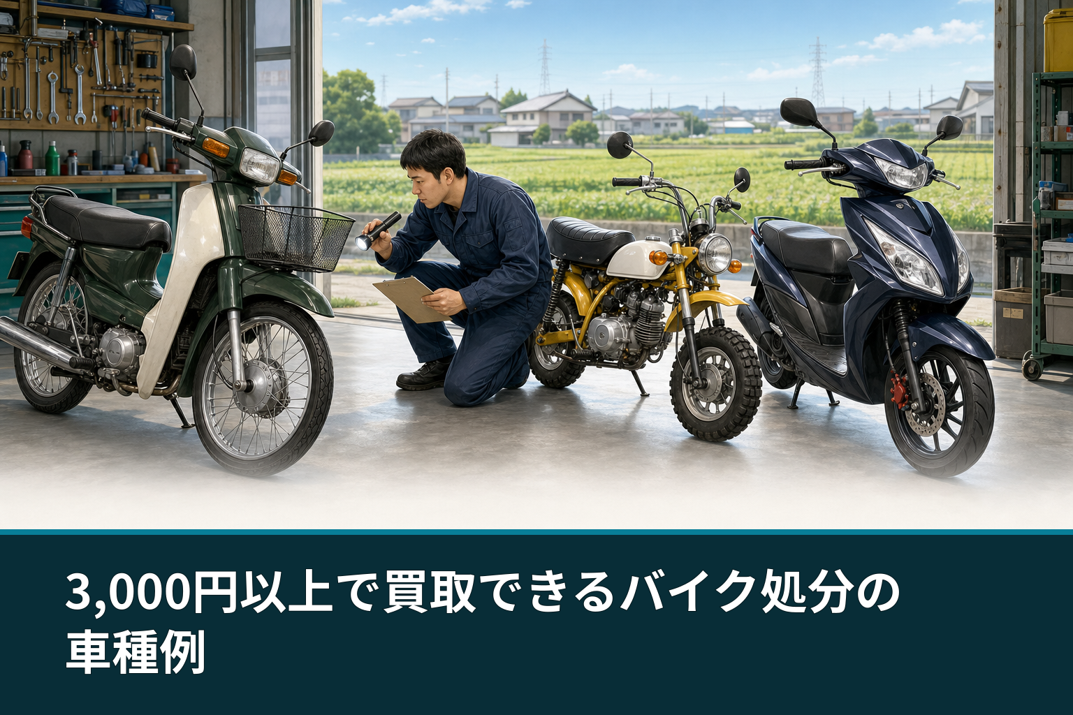 3,000円以上で買取できるバイク処分の車種例