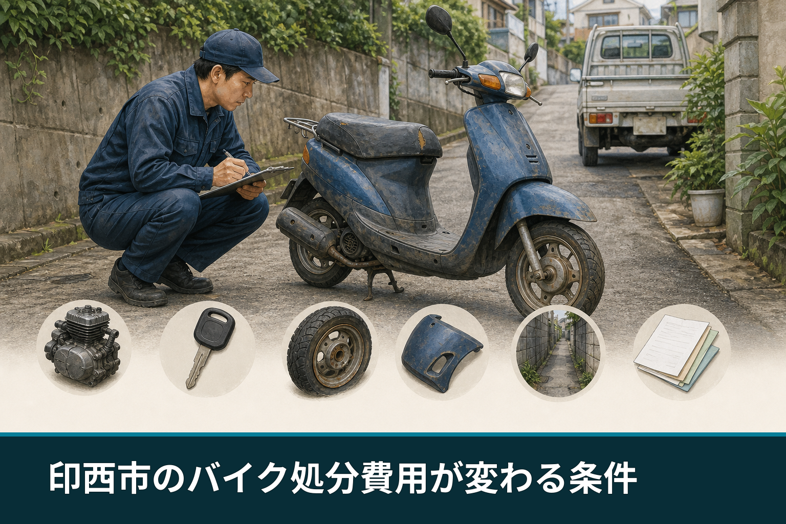 印西市のバイク処分費用が変わる条件