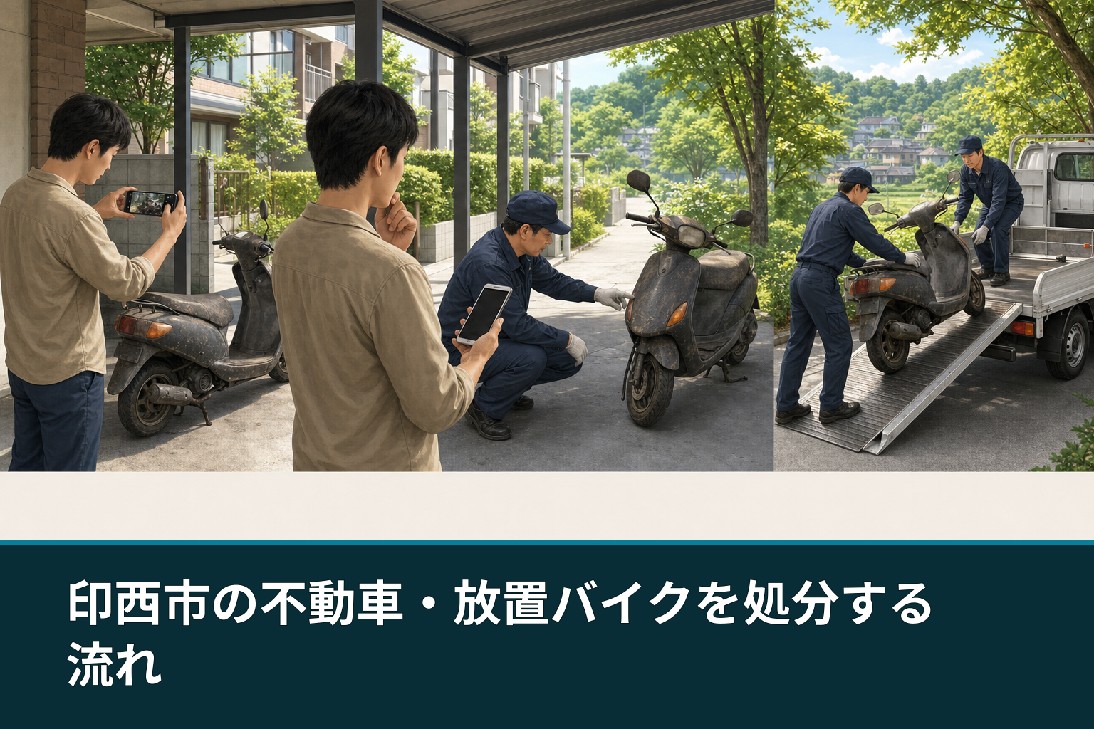 印西市の不動車・放置バイクを処分する流れ