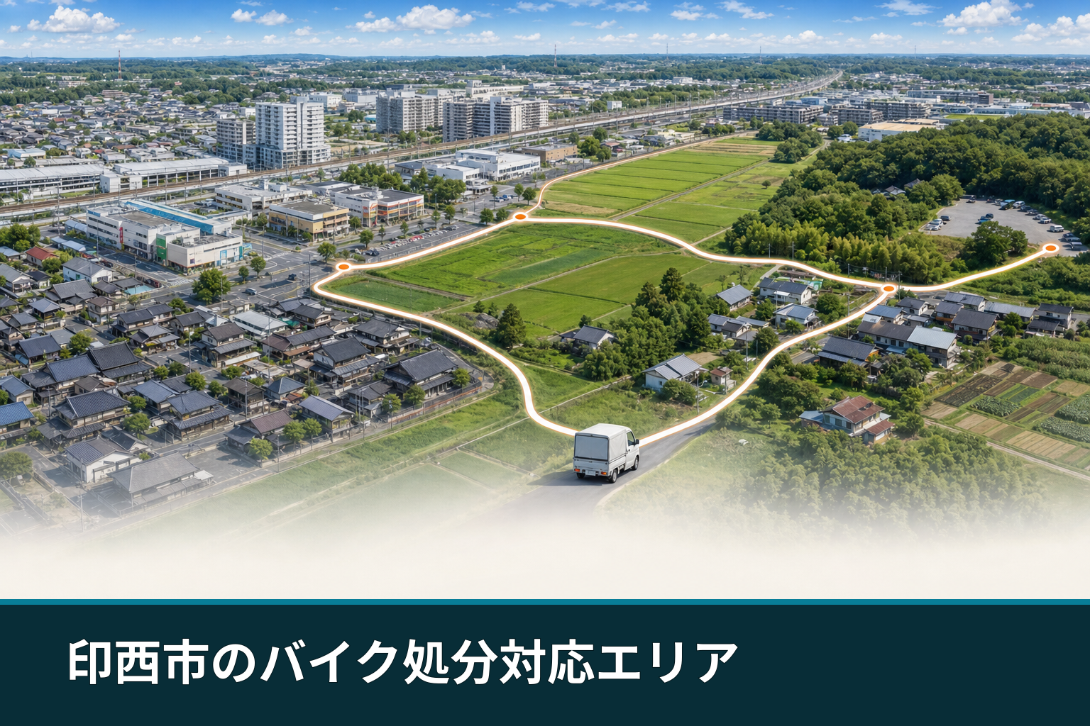 印西市のバイク処分対応エリア