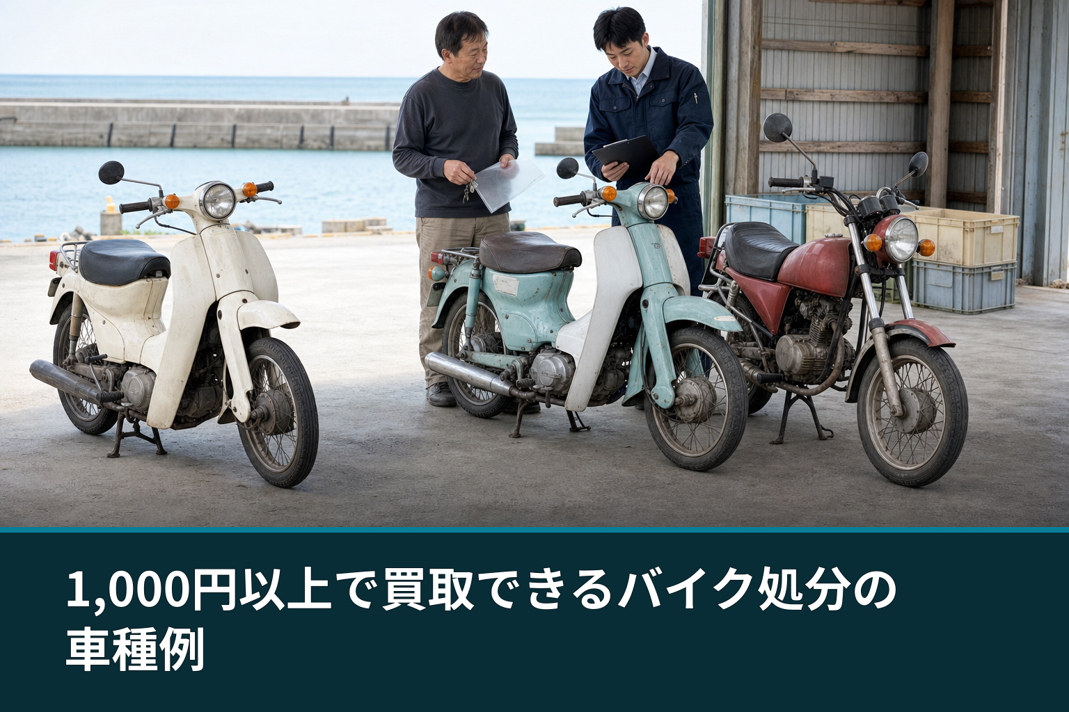 1,000円以上で買取できるバイク処分の車種例