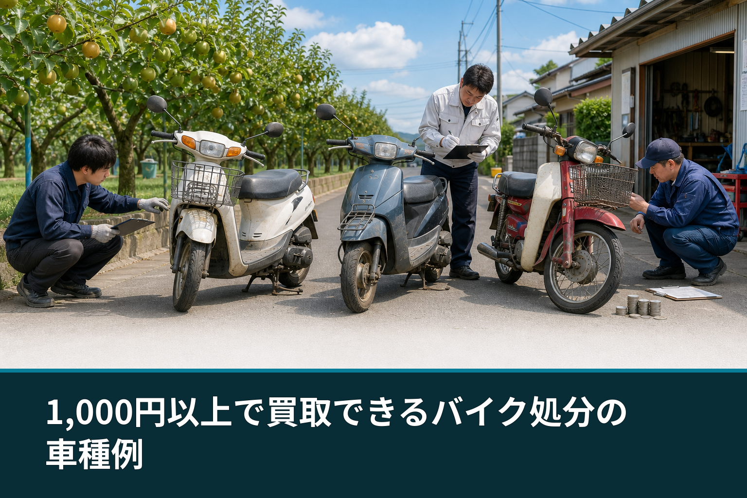 1,000円以上で買取できるバイク処分の車種例