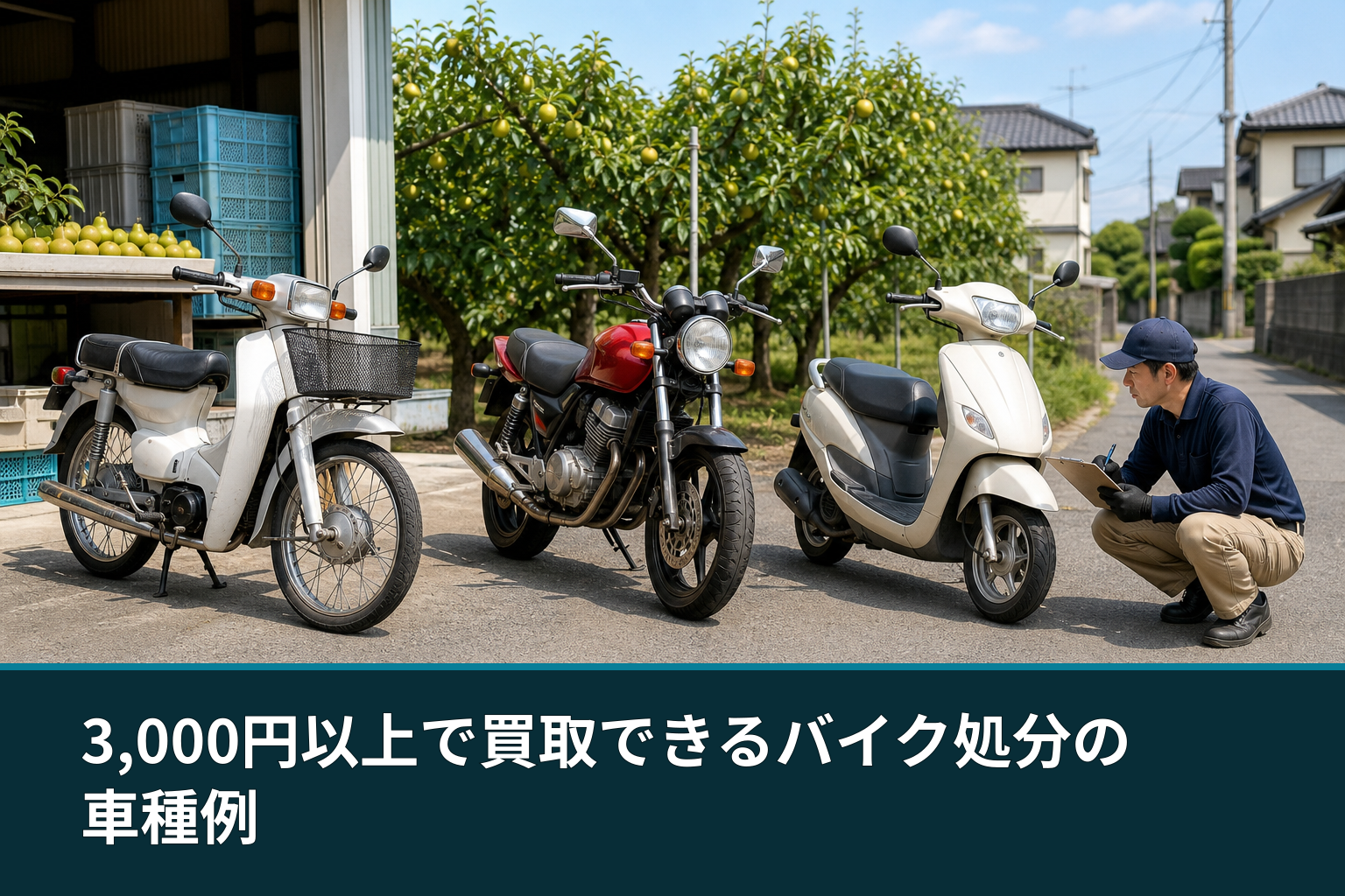 3,000円以上で買取できるバイク処分の車種例
