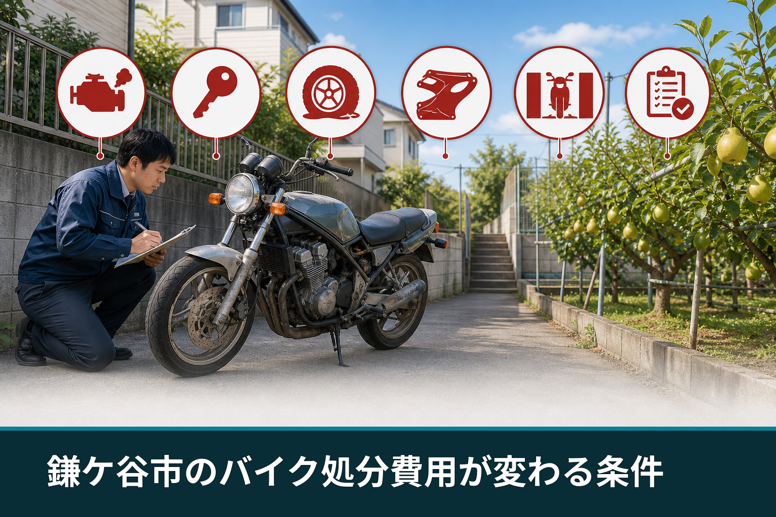 鎌ケ谷市のバイク処分費用が変わる条件