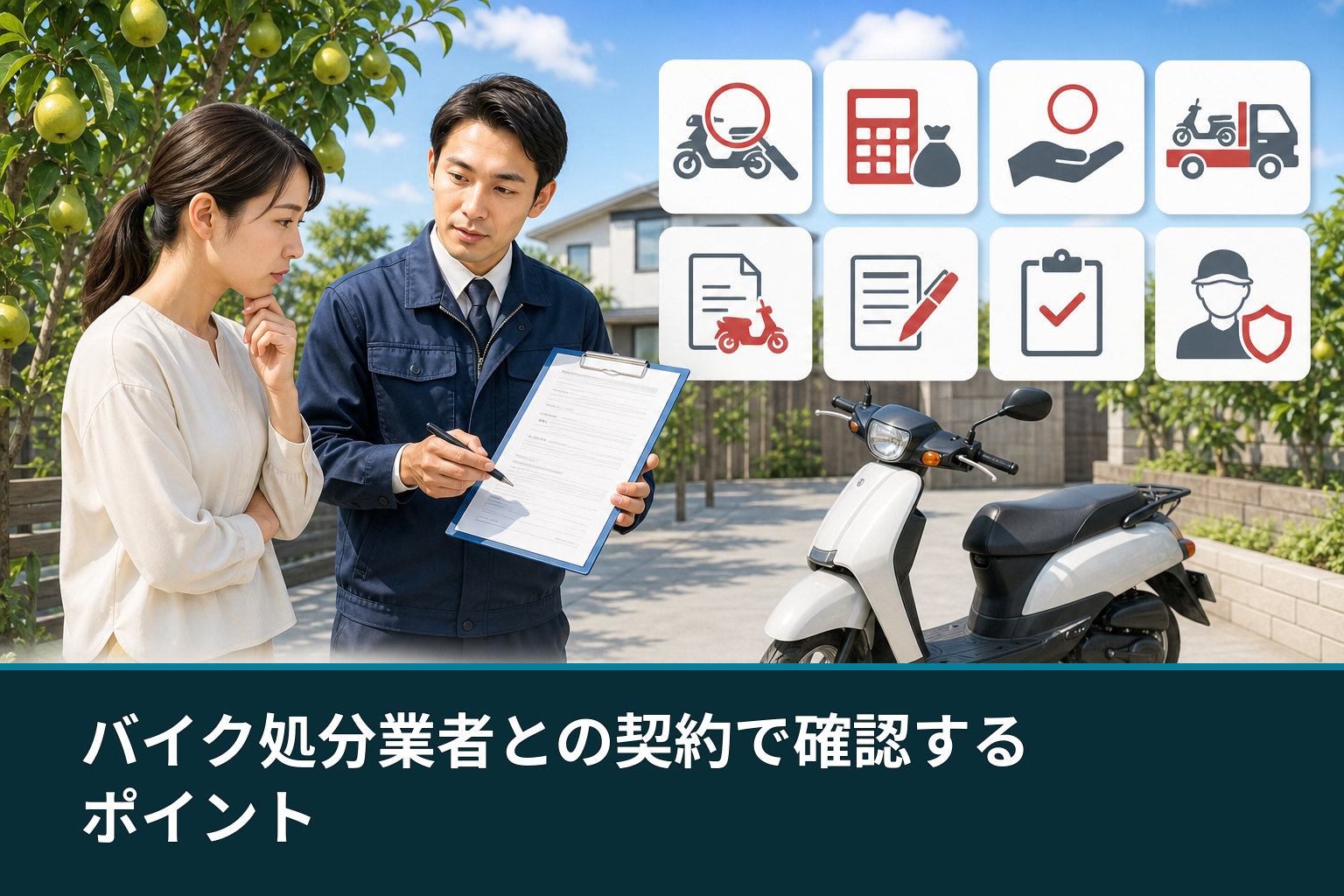 バイク処分業者との契約で確認するポイント
