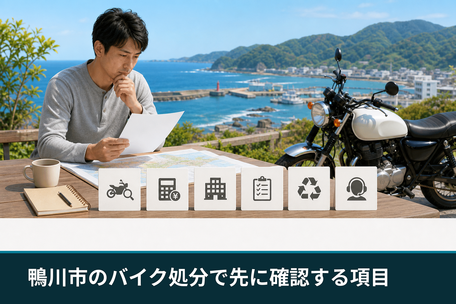 鴨川市のバイク処分で先に確認する項目
