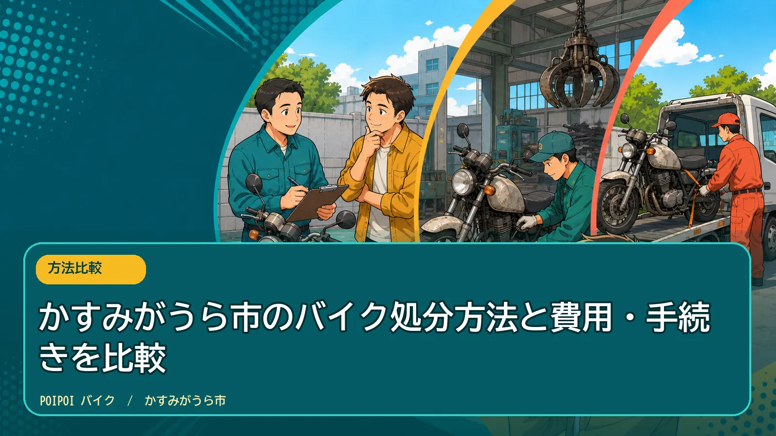 かすみがうら市のバイク処分方法と費用・手続きを比較