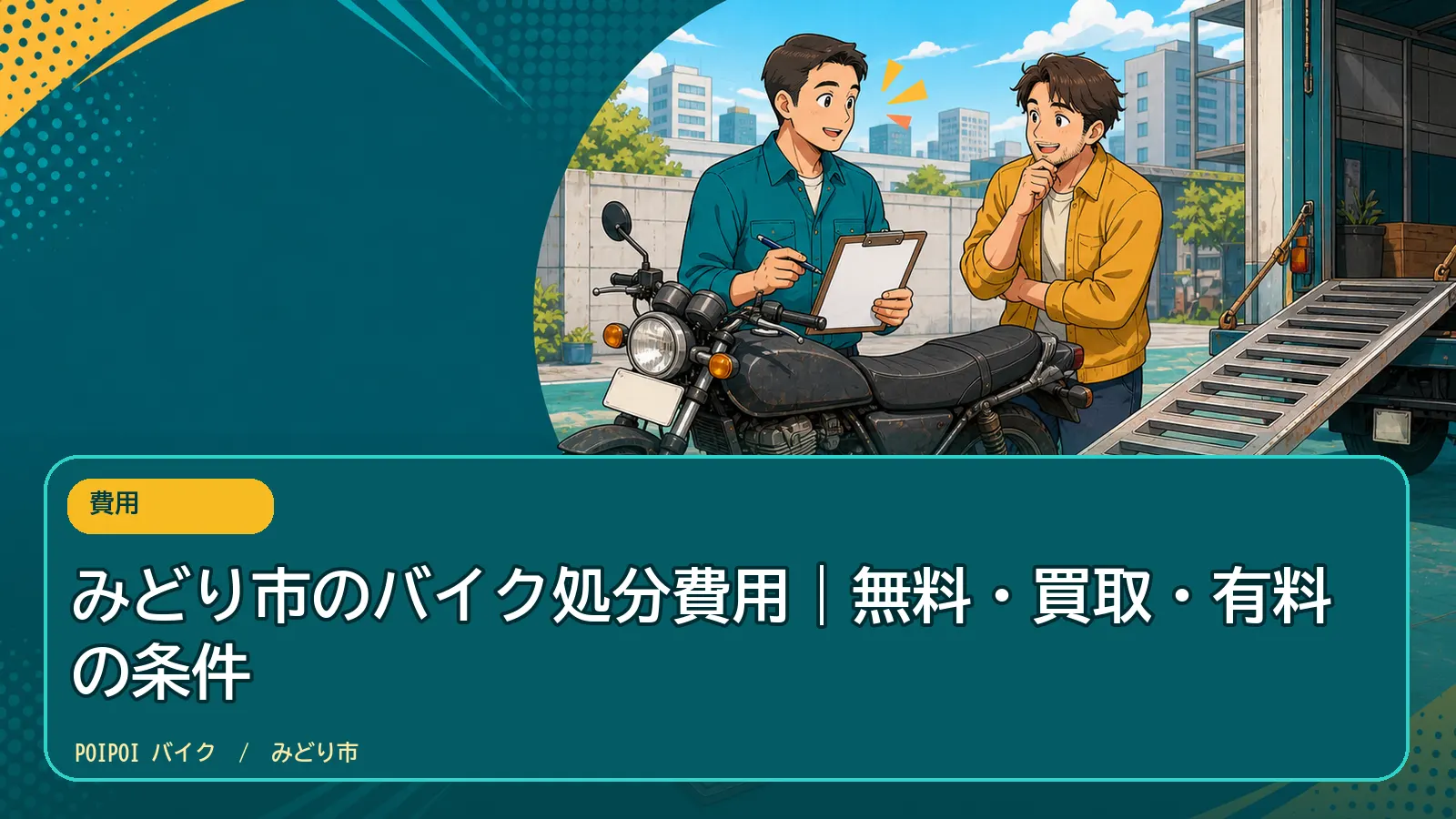 みどり市のバイク処分費用|無料・買取・有料の条件
