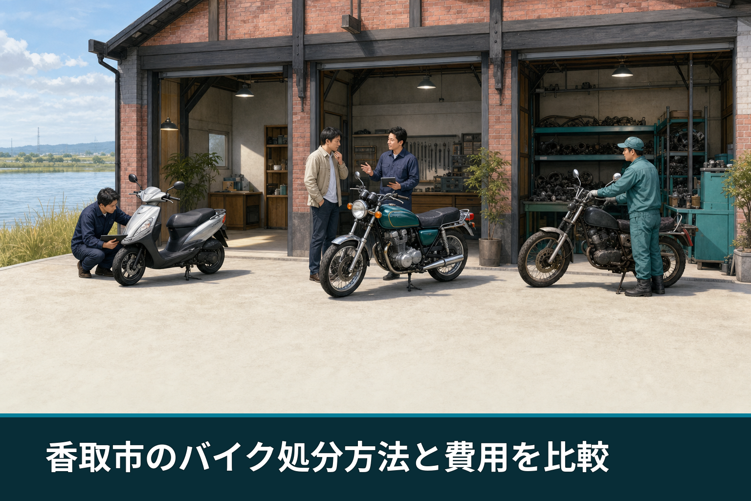 香取市のバイク処分方法と費用を比較