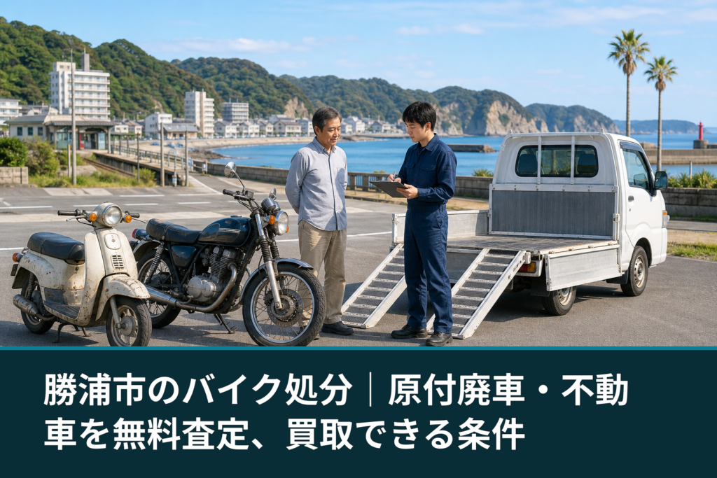 勝浦市のバイク処分｜原付廃車・不動車を無料査定、買取できる条件