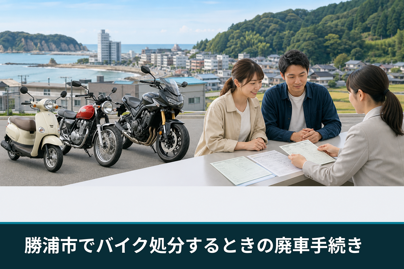 勝浦市でバイク処分するときの廃車手続き