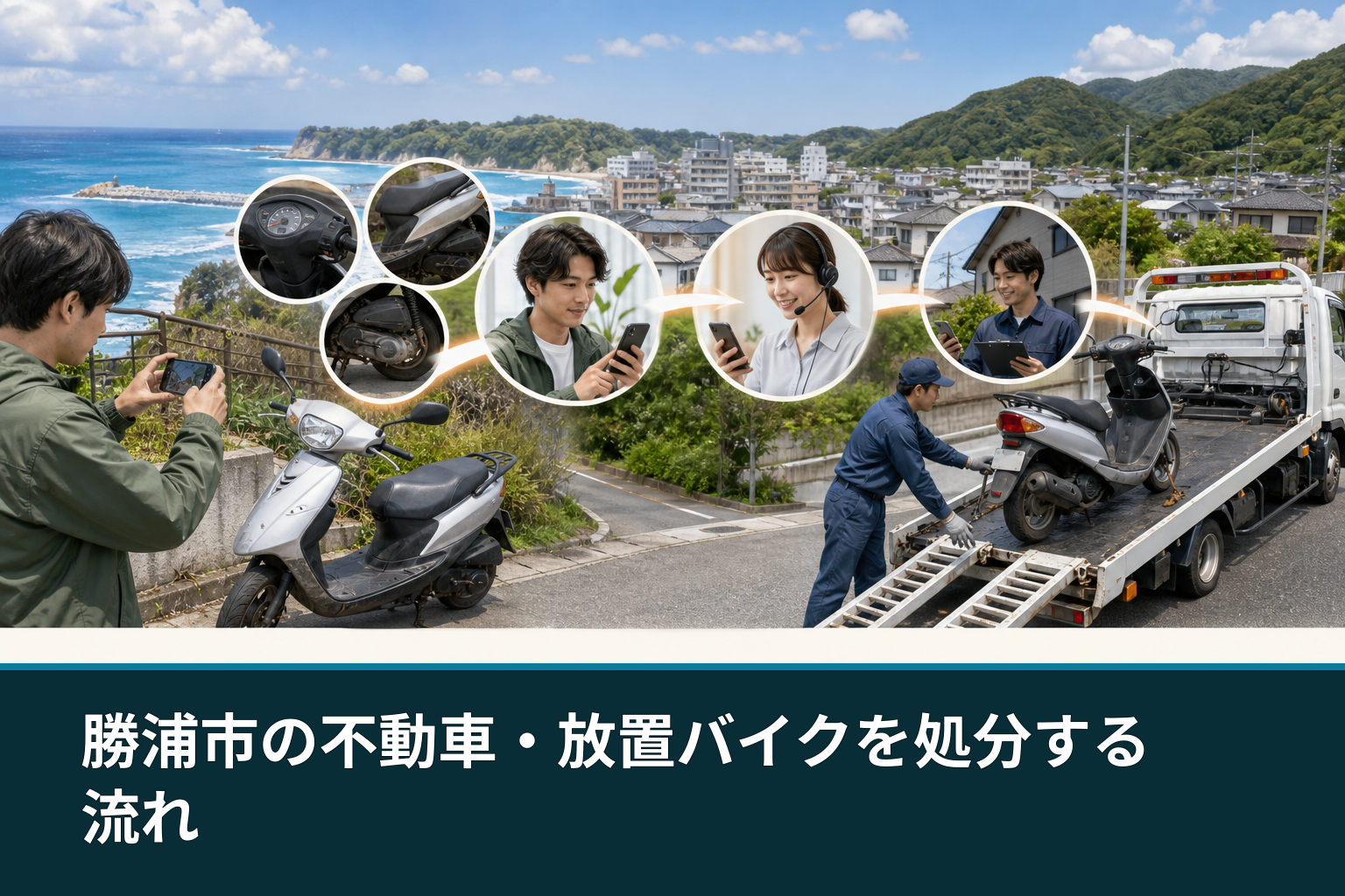 勝浦市の不動車・放置バイクを処分する流れ