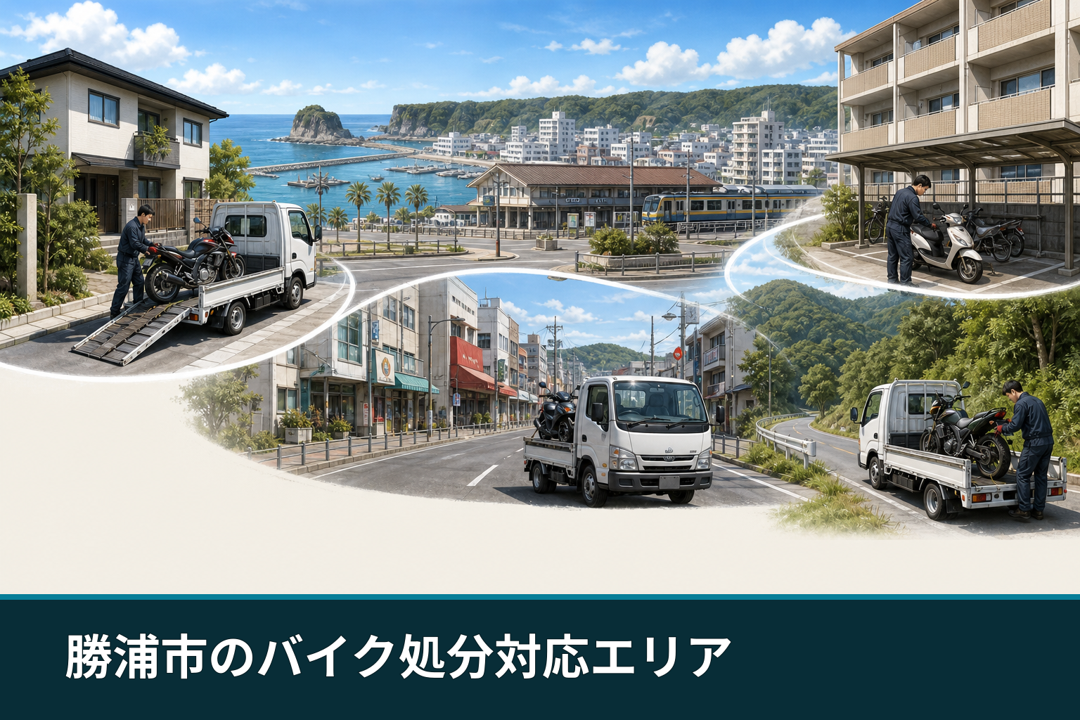 勝浦市のバイク処分対応エリア