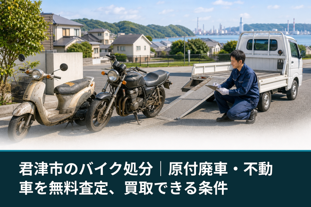 君津市のバイク処分｜原付廃車・不動車を無料査定、買取できる条件