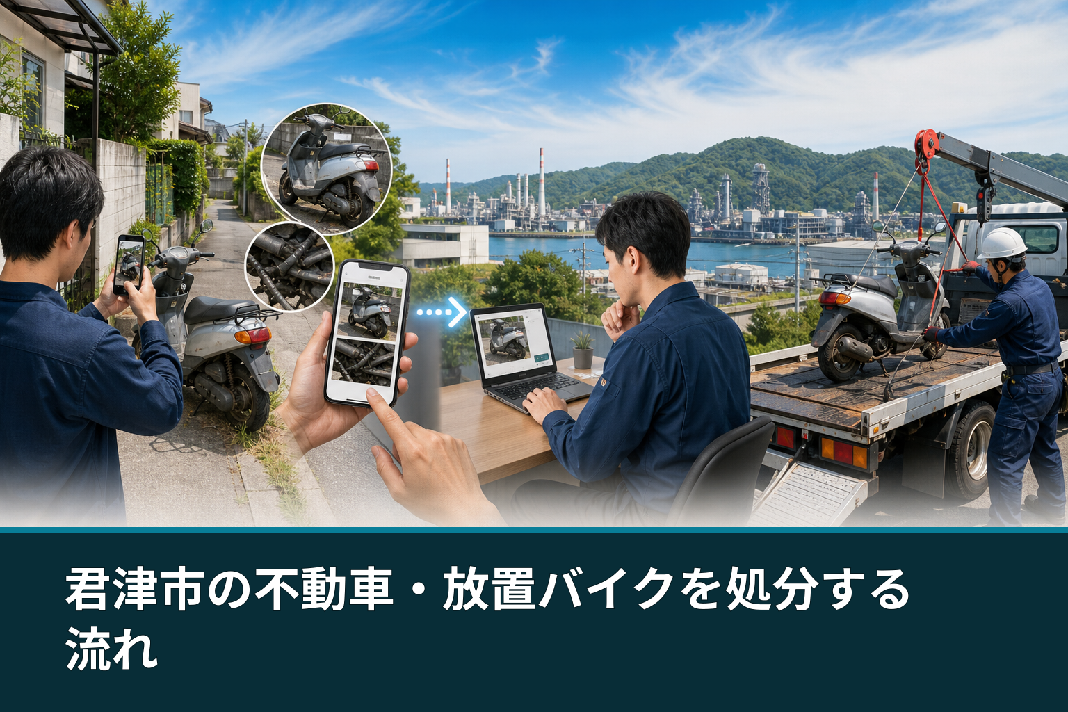 君津市の不動車・放置バイクを処分する流れ