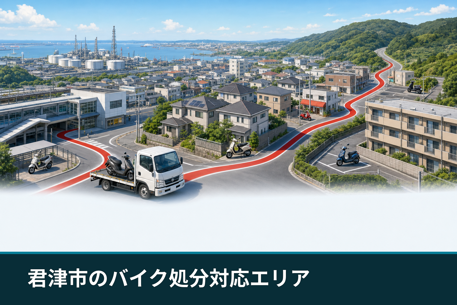 君津市のバイク処分対応エリア