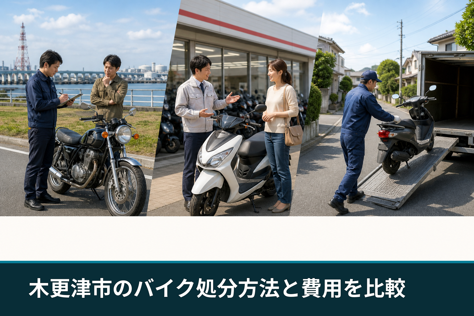 木更津市のバイク処分方法と費用を比較