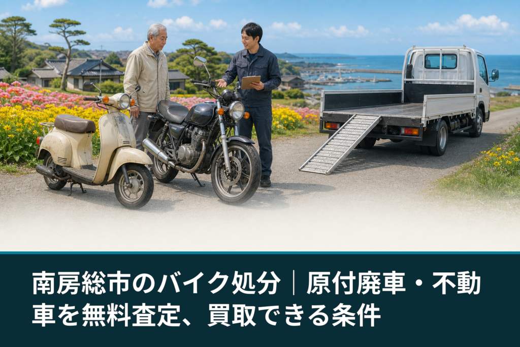 南房総市のバイク処分｜原付廃車・不動車を無料査定、買取できる条件