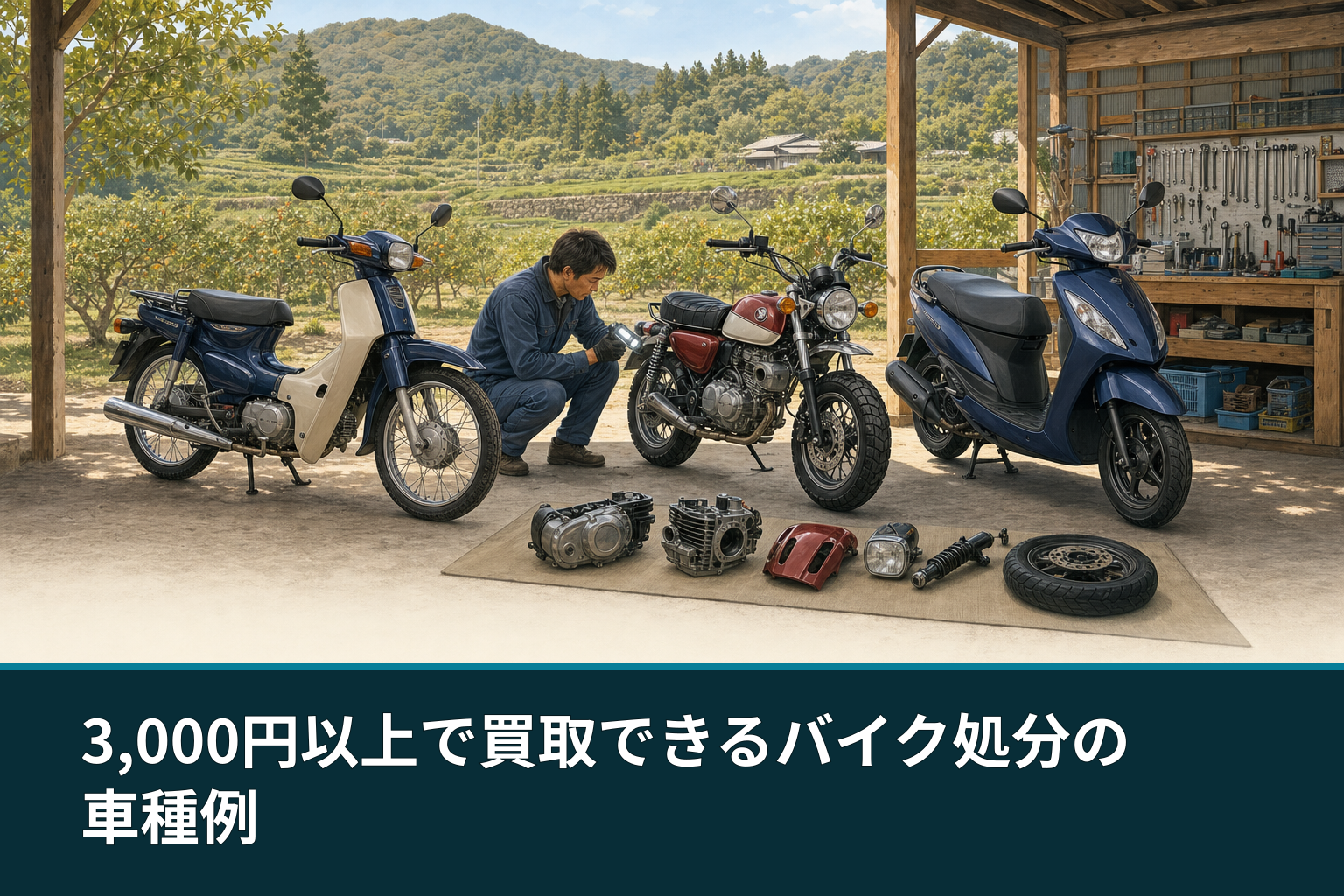 3,000円以上で買取できるバイク処分の車種例