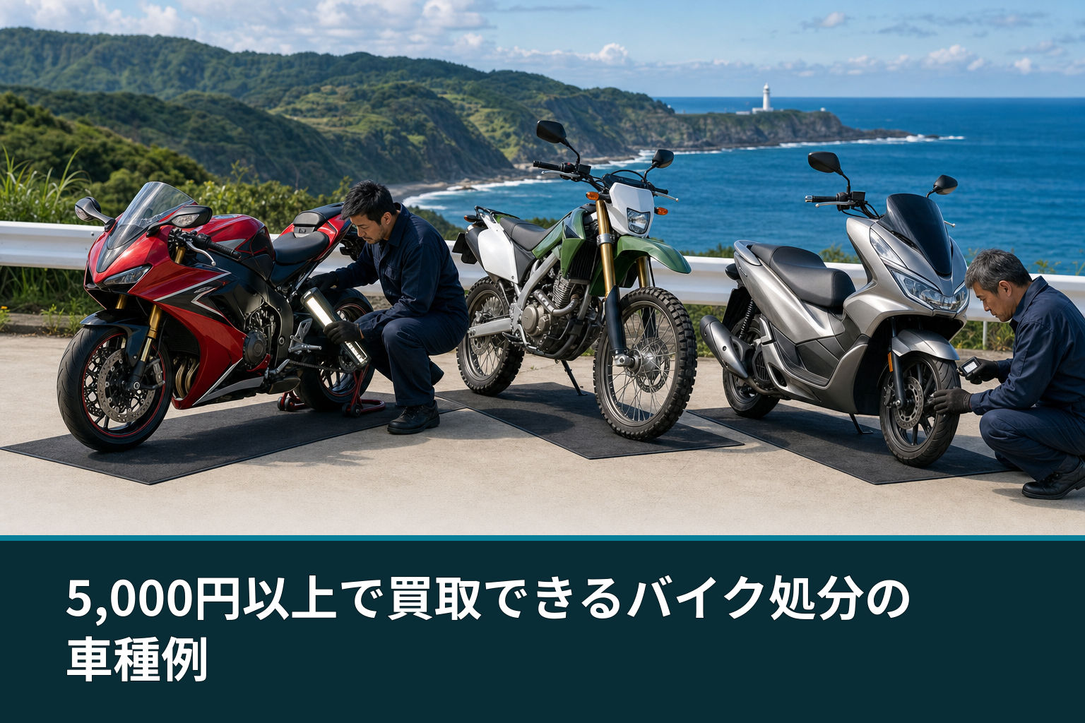5,000円以上で買取できるバイク処分の車種例