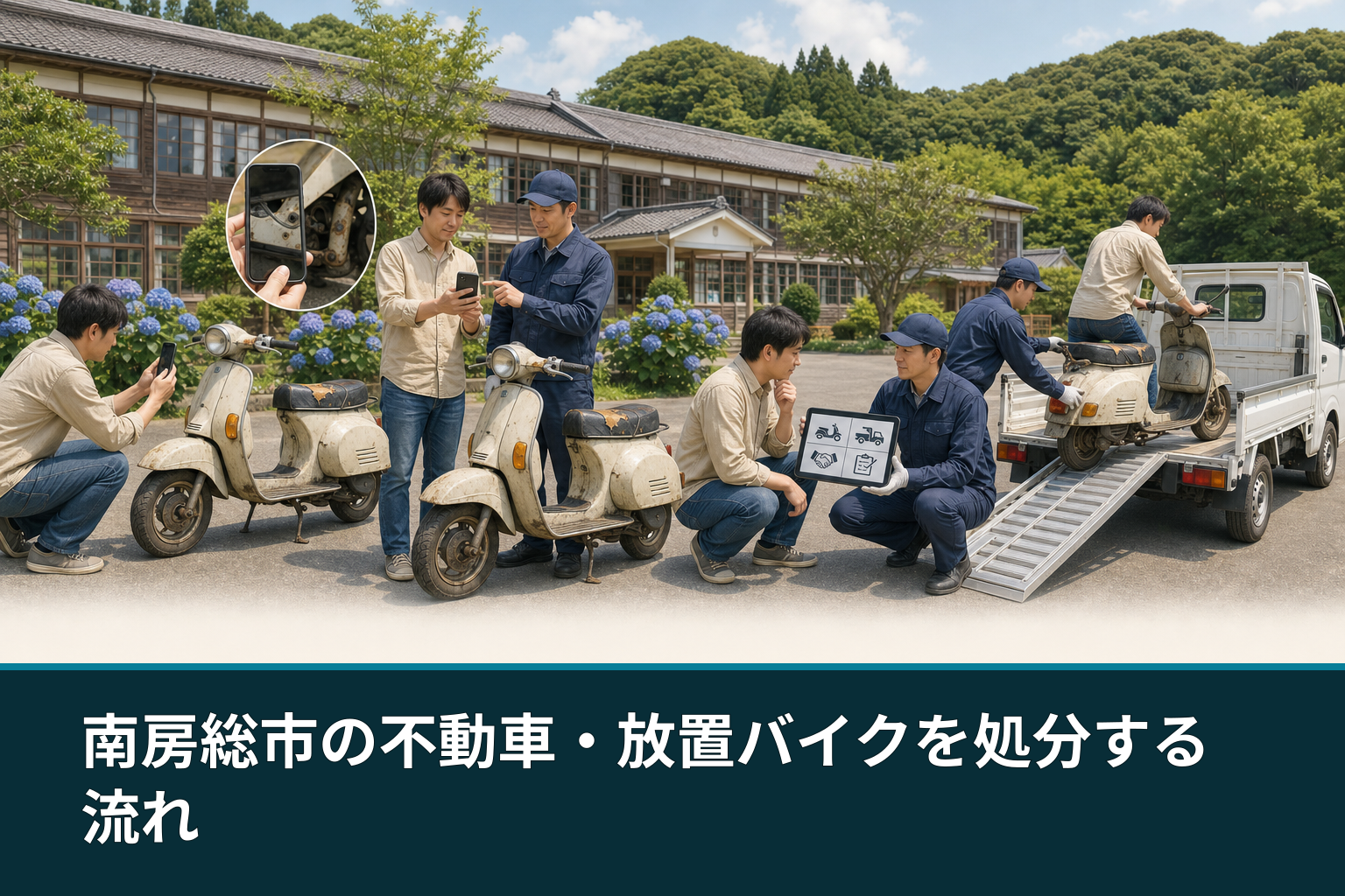 南房総市の不動車・放置バイクを処分する流れ