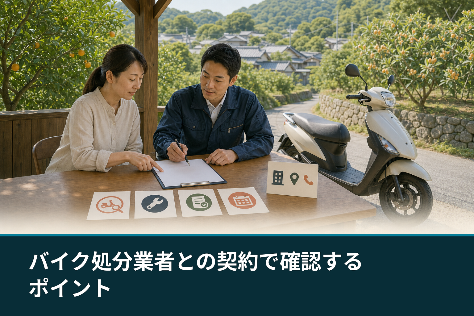 バイク処分業者との契約で確認するポイント
