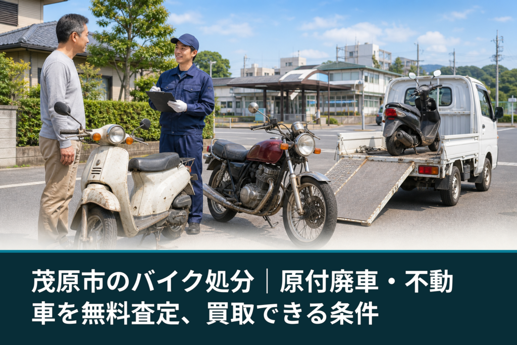 茂原市のバイク処分｜原付廃車・不動車を無料査定、買取できる条件