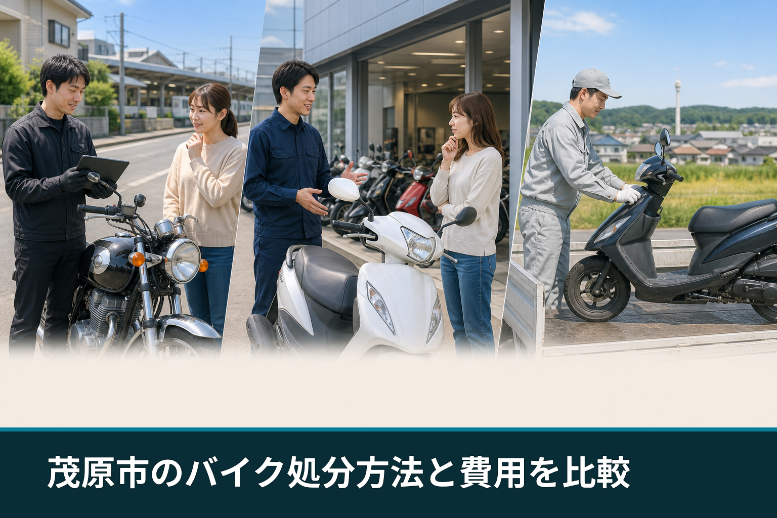 茂原市のバイク処分方法と費用を比較