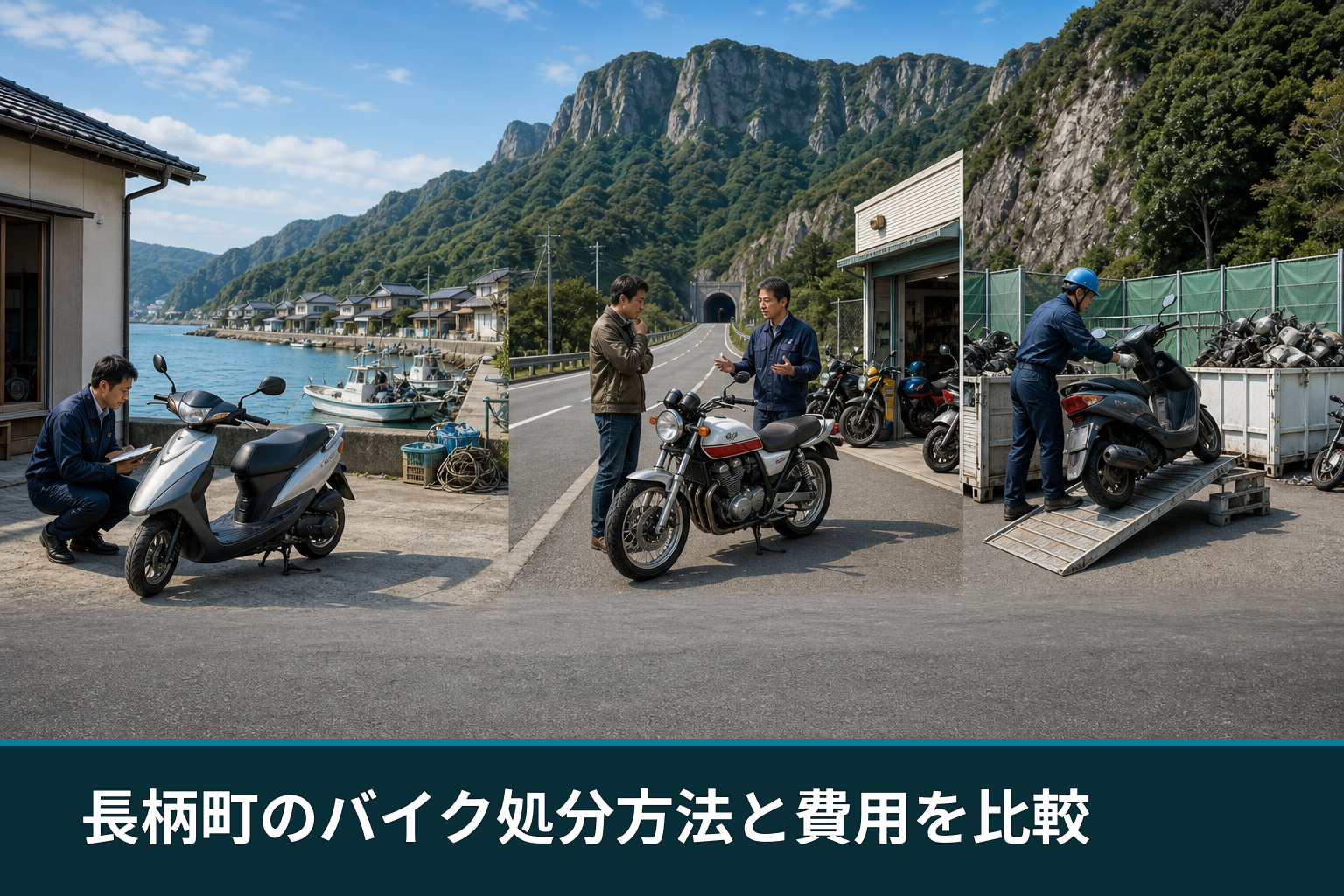 長柄町のバイク処分方法と費用を比較