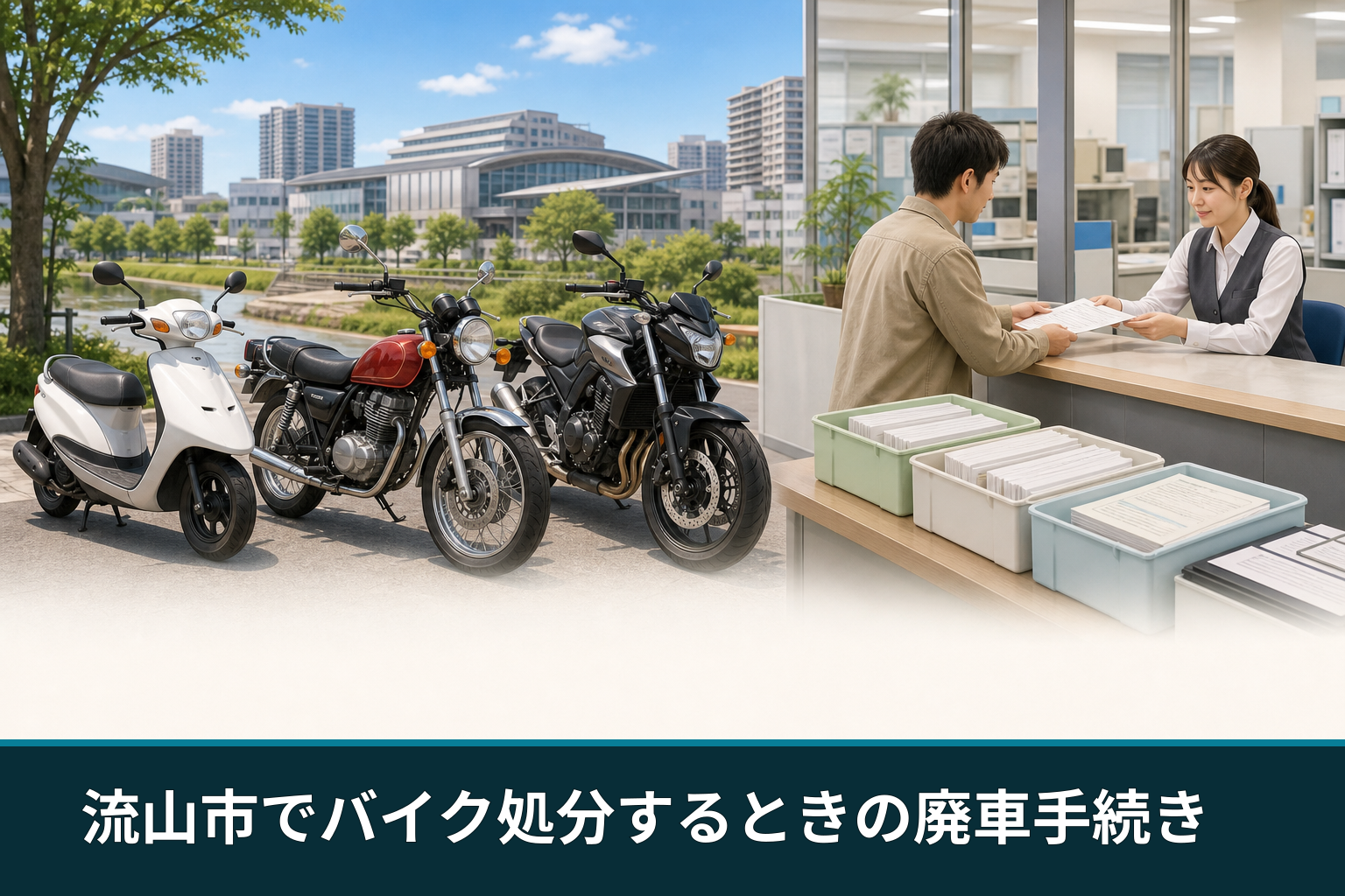 流山市でバイク処分するときの廃車手続き