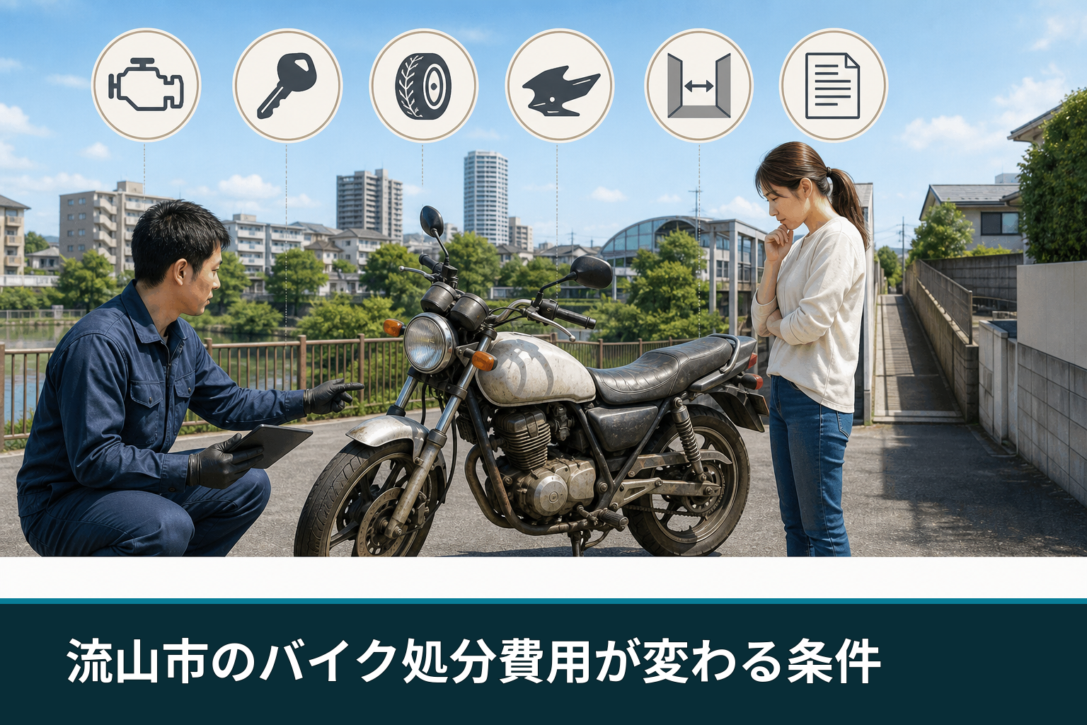 流山市のバイク処分費用が変わる条件